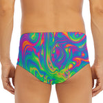 Psychedelic Surface Print Men's Triangle Swim Briefs