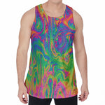 Psychedelic Surface Print Men's Velvet Tank Top