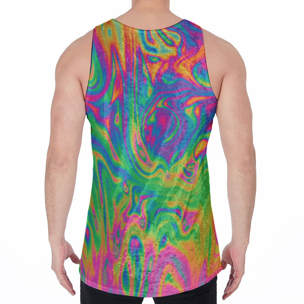 Psychedelic Surface Print Men's Velvet Tank Top