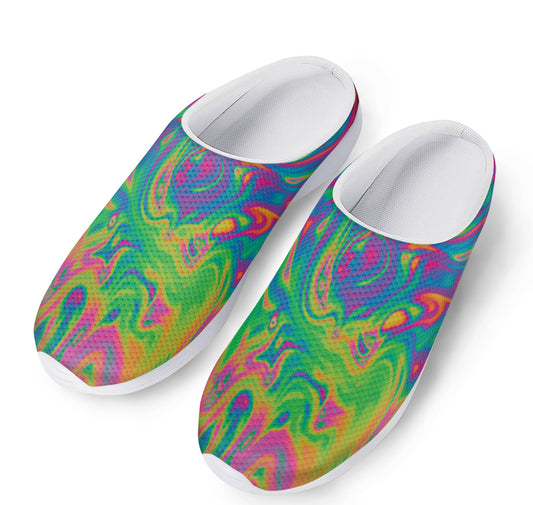 Psychedelic Surface Print Mesh Casual Shoes