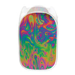 Psychedelic Surface Print Mesh Laundry Hamper