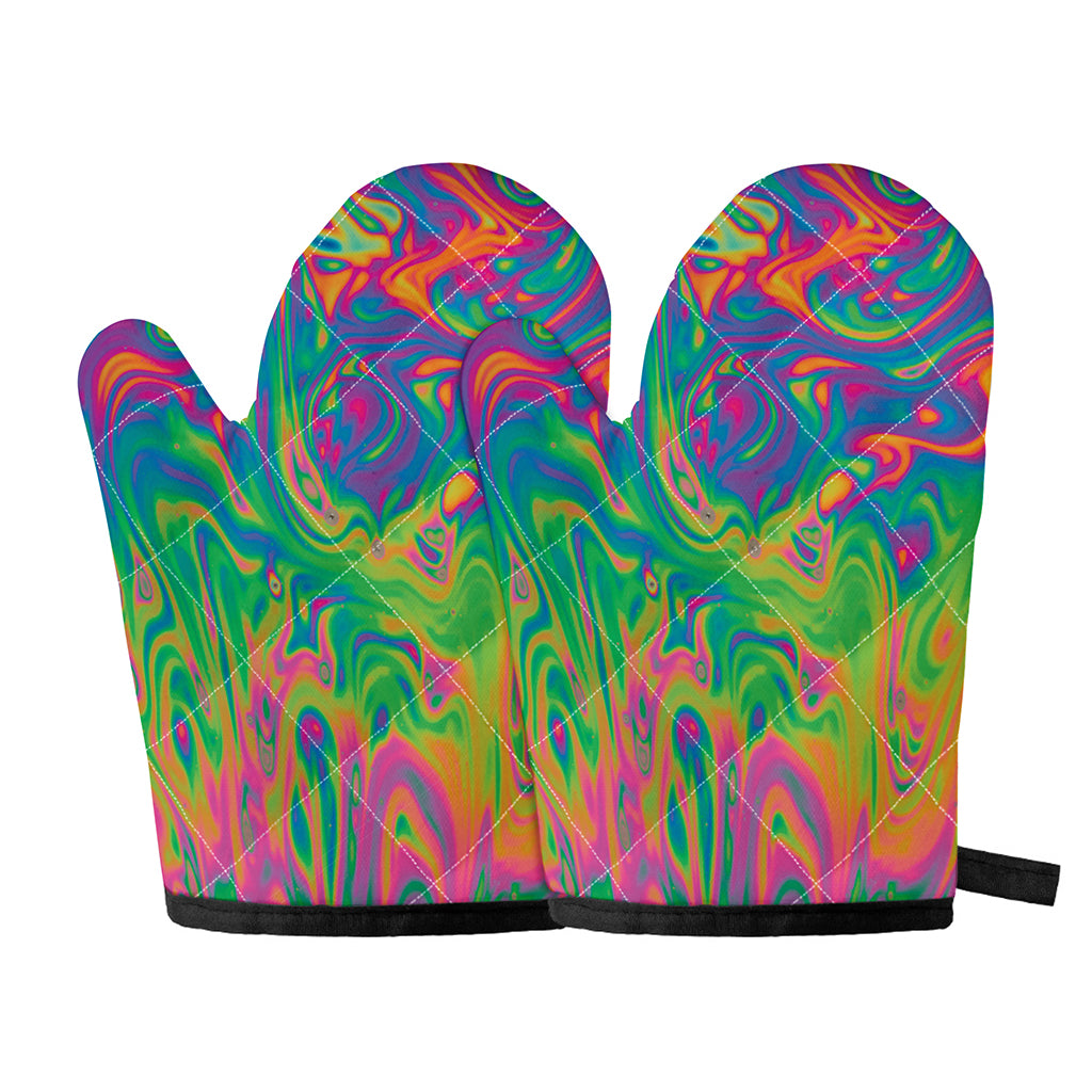 Psychedelic Surface Print Oven Mitts