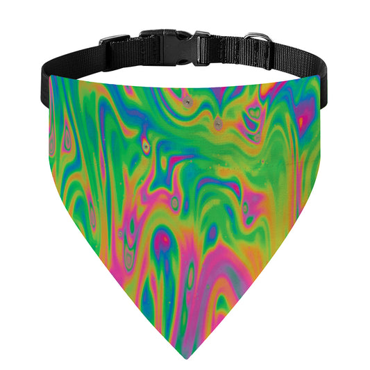 Psychedelic Surface Print Over The Collar Dog Bandana