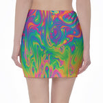 Psychedelic Surface Print Pencil Mini Skirt