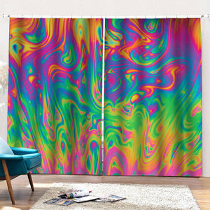 Psychedelic Surface Print Pencil Pleat Curtains