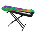 Psychedelic Surface Print Piano Keyboard Cover
