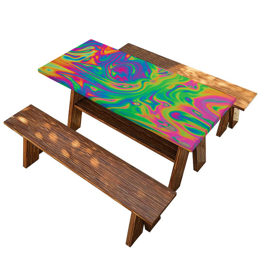 Psychedelic Surface Print Picnic Table Cover