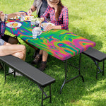 Psychedelic Surface Print Picnic Table Cover