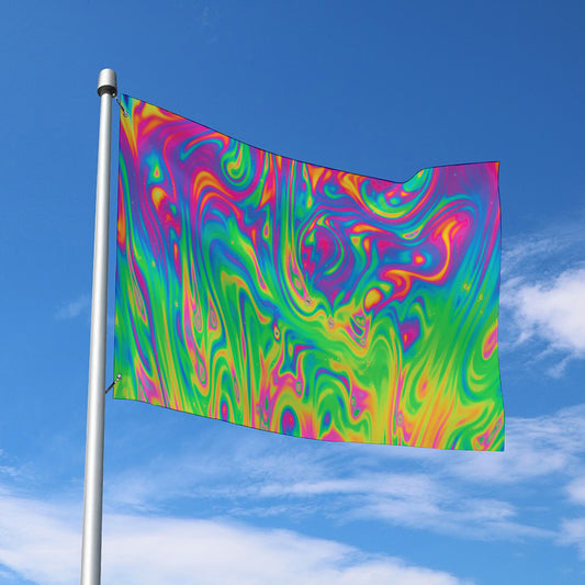 Psychedelic Surface Print Polyester Flag