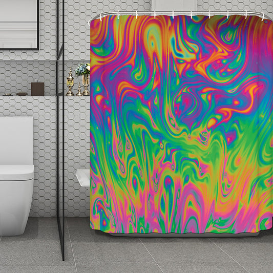 Psychedelic Surface Print Polyester Shower Curtain