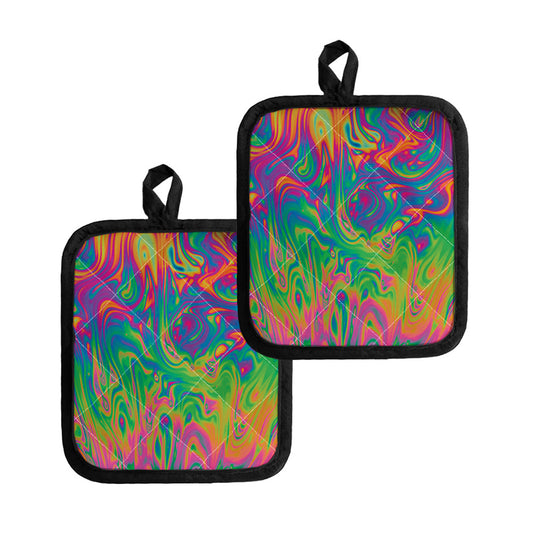 Psychedelic Surface Print Pot Holders