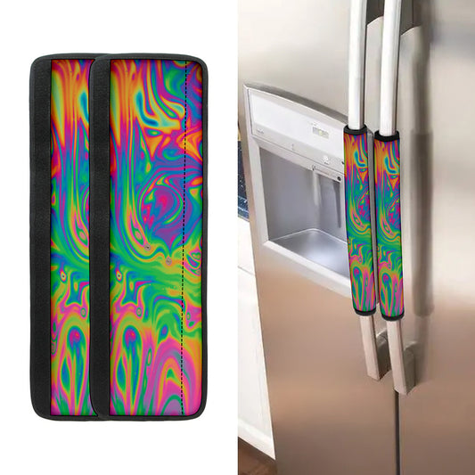 Psychedelic Surface Print Refrigerator Handle Covers