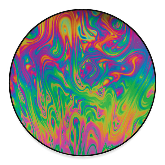 Psychedelic Surface Print Round Floor Mat