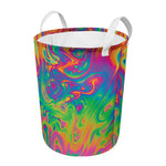 Psychedelic Surface Print Round Laundry Basket