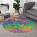 Psychedelic Surface Print Round Rug