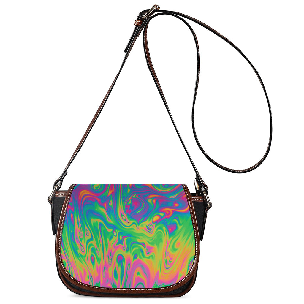 Psychedelic Surface Print Saddle Bag