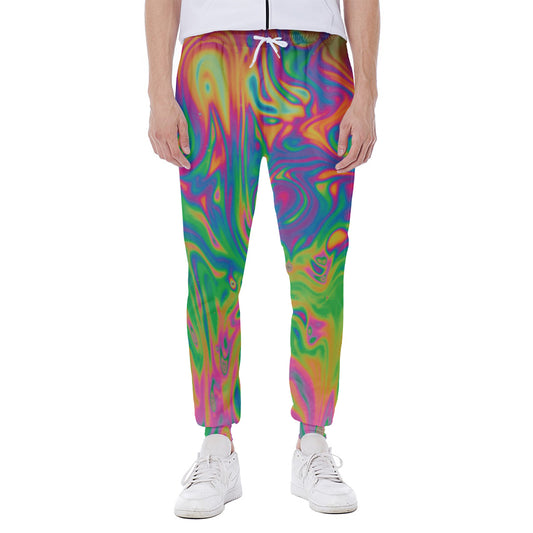 Psychedelic Surface Print Scuba Joggers