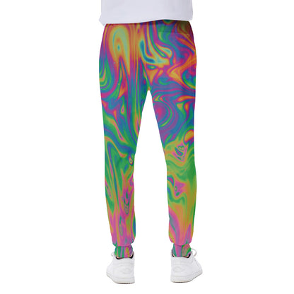 Psychedelic Surface Print Scuba Joggers
