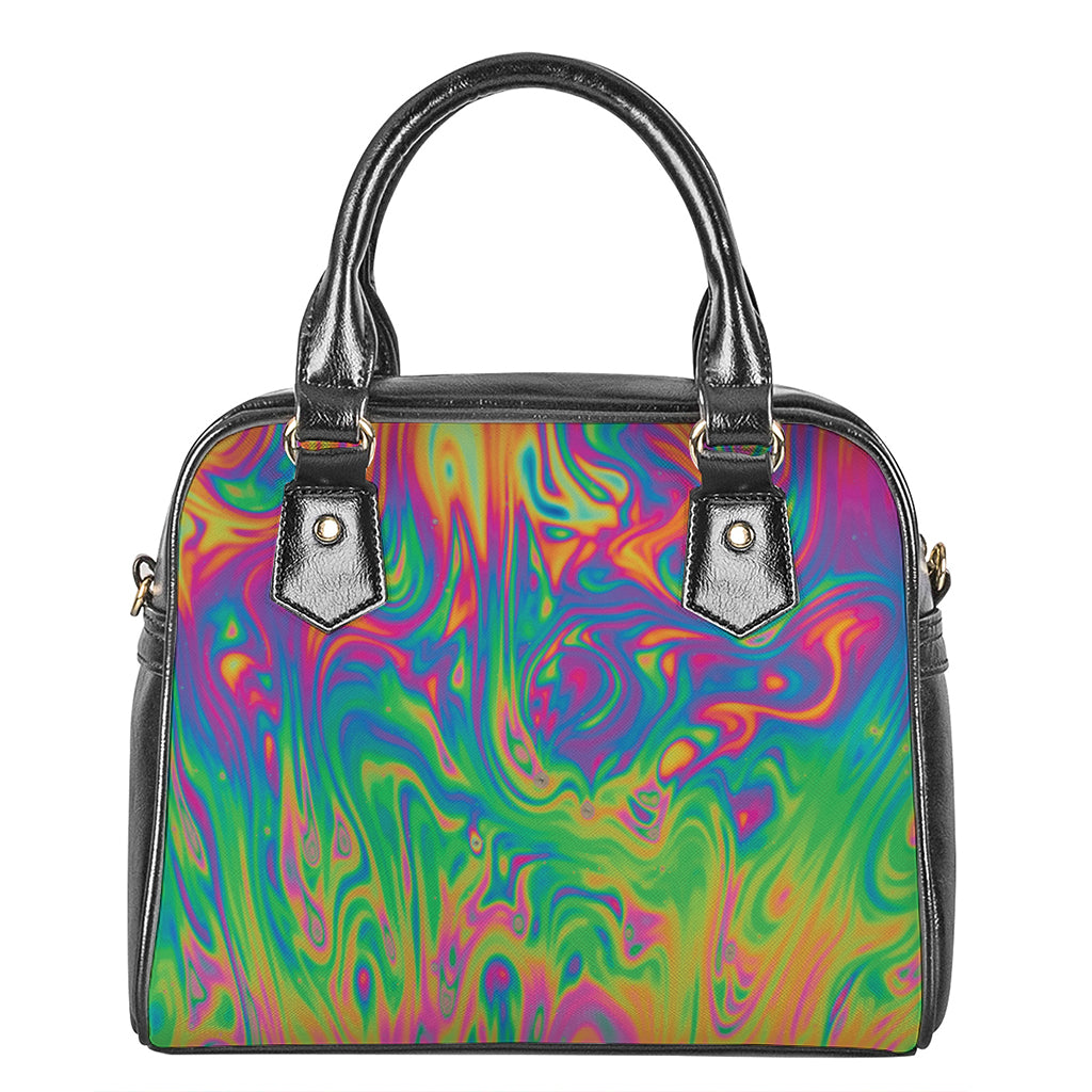 Psychedelic Surface Print Shoulder Handbag