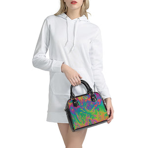 Psychedelic Surface Print Shoulder Handbag