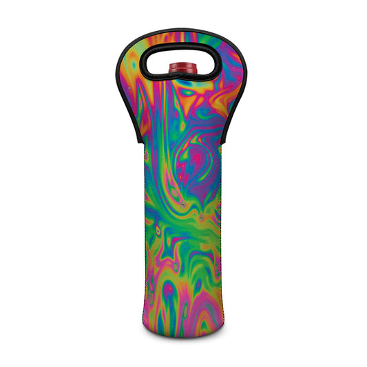 Psychedelic Surface Print Single Neoprene Wine Tote