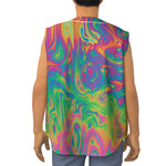 Psychedelic Surface Print Sleeveless Baseball Jersey