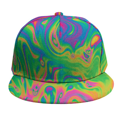 Psychedelic Surface Print Snapback Cap