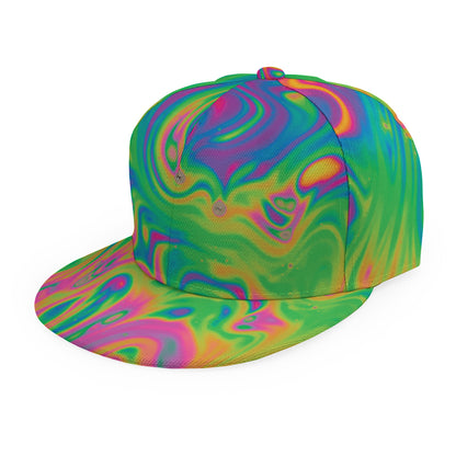 Psychedelic Surface Print Snapback Cap