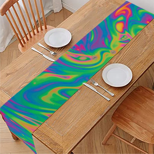 Psychedelic Surface Print Table Runner