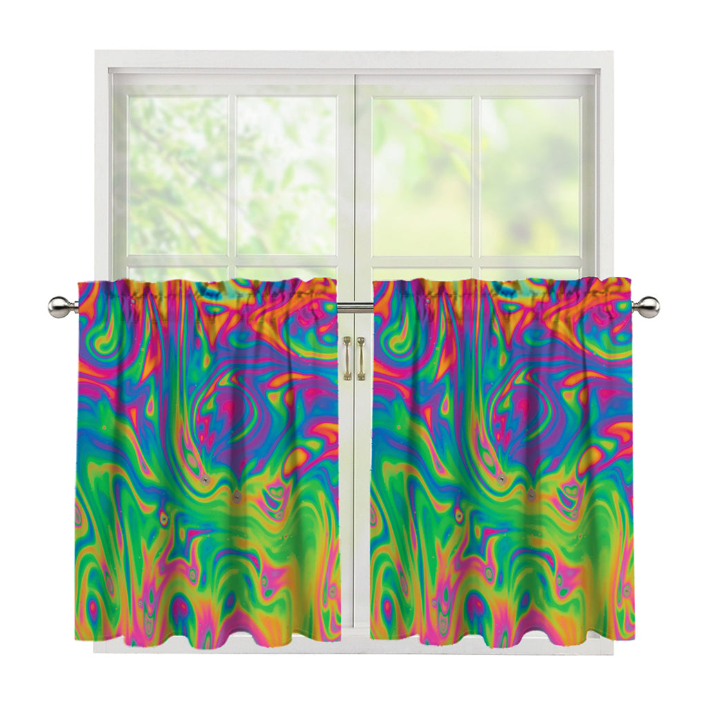 Psychedelic Surface Print Tier Curtains