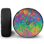 Psychedelic Surface Print Tire Cover With Camera Hole