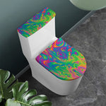 Psychedelic Surface Print Toilet Lid And Tank Cover Set