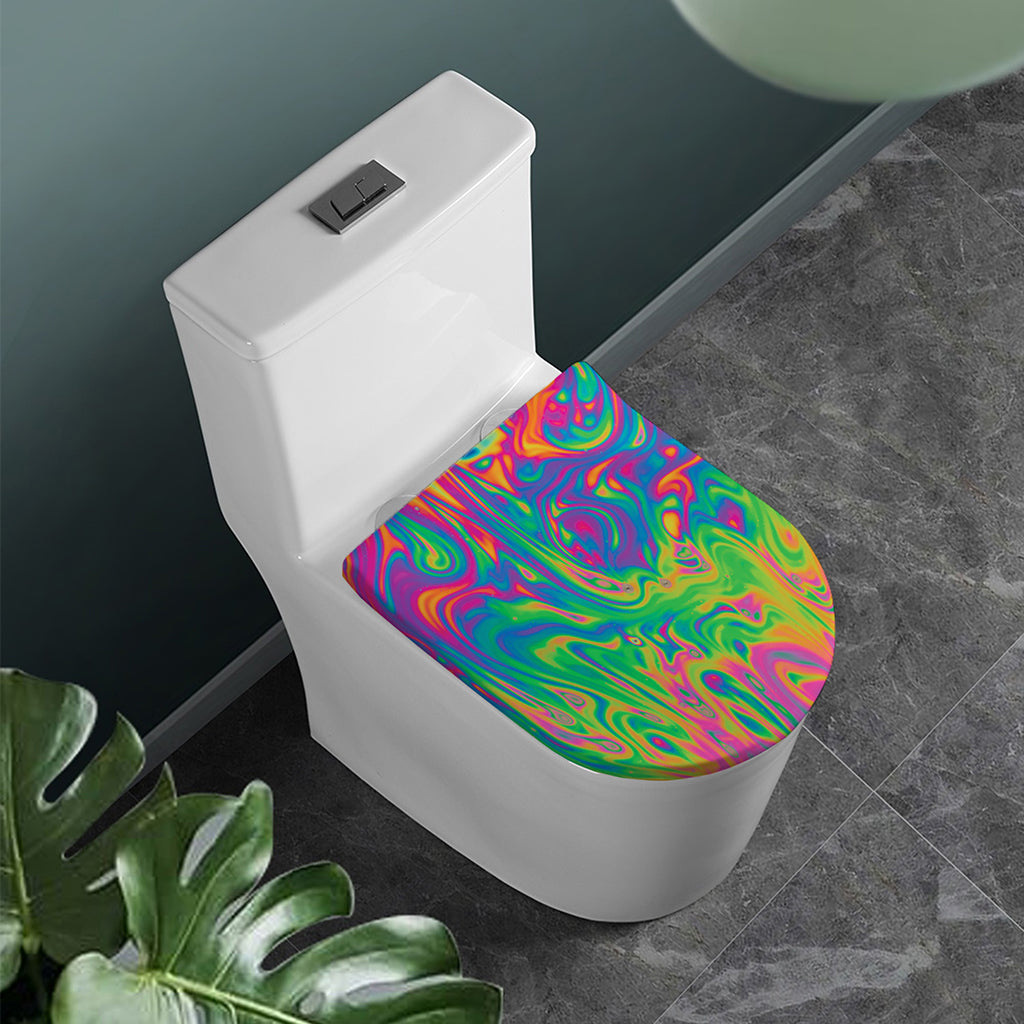 Psychedelic Surface Print Toilet Lid Cover