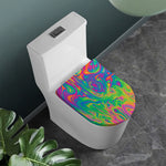 Psychedelic Surface Print Toilet Lid Cover