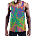 Psychedelic Surface Print Men's Workout Tank Top