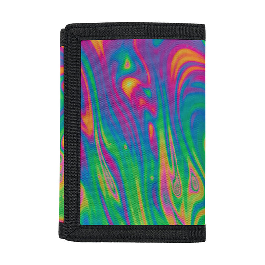 Psychedelic Surface Print Trifold Wallet