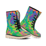 Psychedelic Surface Print Winter Boots
