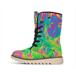 Psychedelic Surface Print Winter Boots