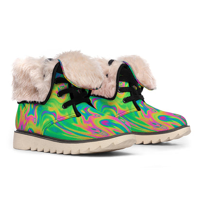 Psychedelic Surface Print Winter Boots