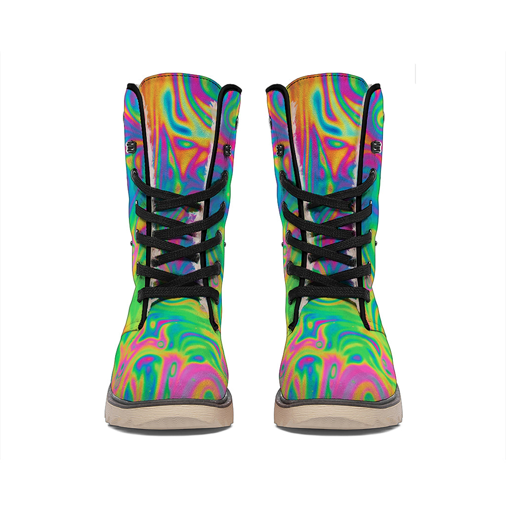 Psychedelic Surface Print Winter Boots