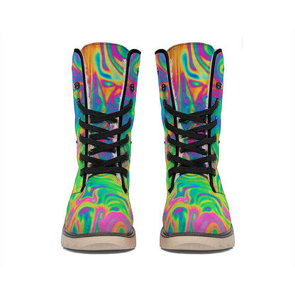 Psychedelic Surface Print Winter Boots