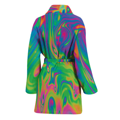 Psychedelic Surface Print Women's Bathrobe