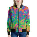 Psychedelic Surface Print Women's Bomber Jacket