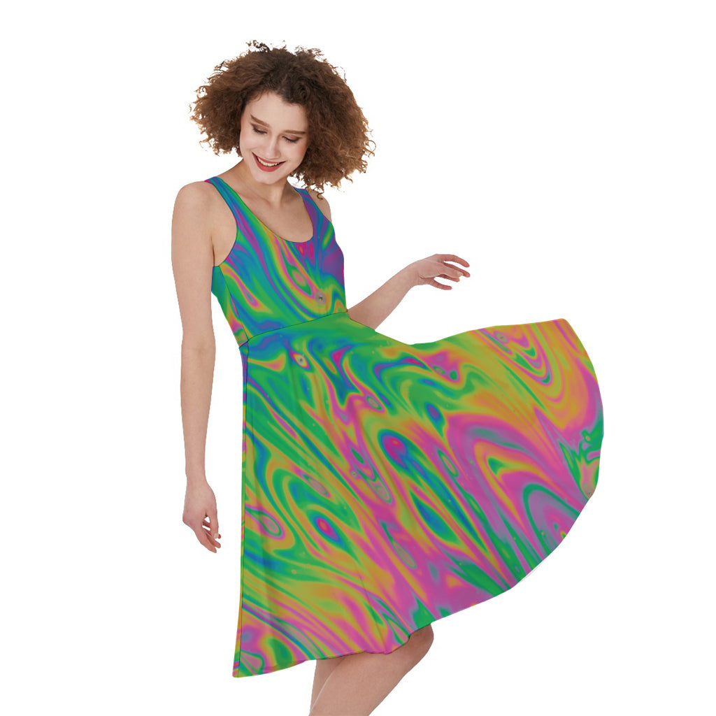 Psychedelic Surface Print Women's Sleeveless Dress
