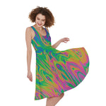 Psychedelic Surface Print Women's Sleeveless Dress
