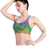 Psychedelic Surface Print Women's Sports Bra