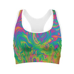 Psychedelic Surface Print Women's Sports Bra