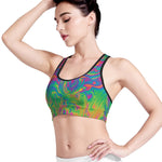 Psychedelic Surface Print Women's Sports Bra