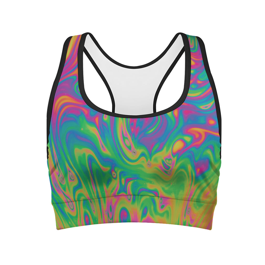Psychedelic Surface Print Women's Sports Bra