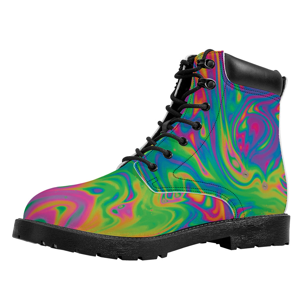 Psychedelic Surface Print Work Boots